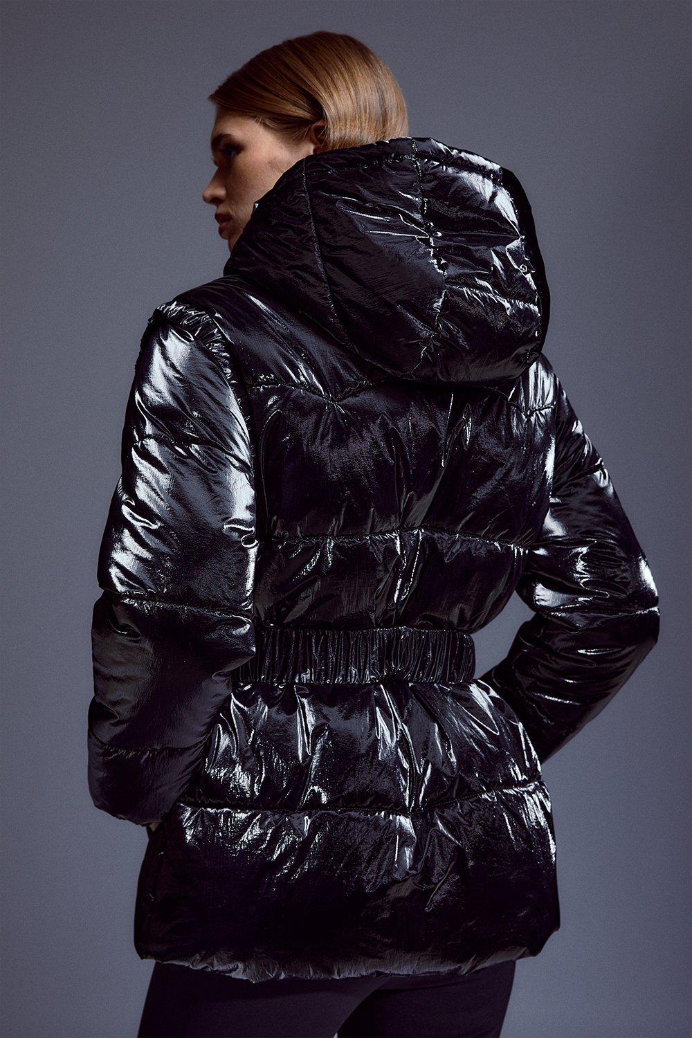 High shine hooded puffer hotsell