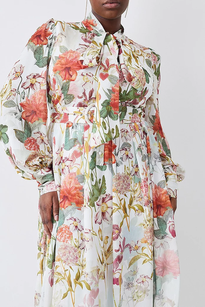 Plus Size Lydia Millen Crinkle Chiffon Floral Midi Dress Plus Size Lydia Millen Crinkle Chiffon Floral Midi Dress