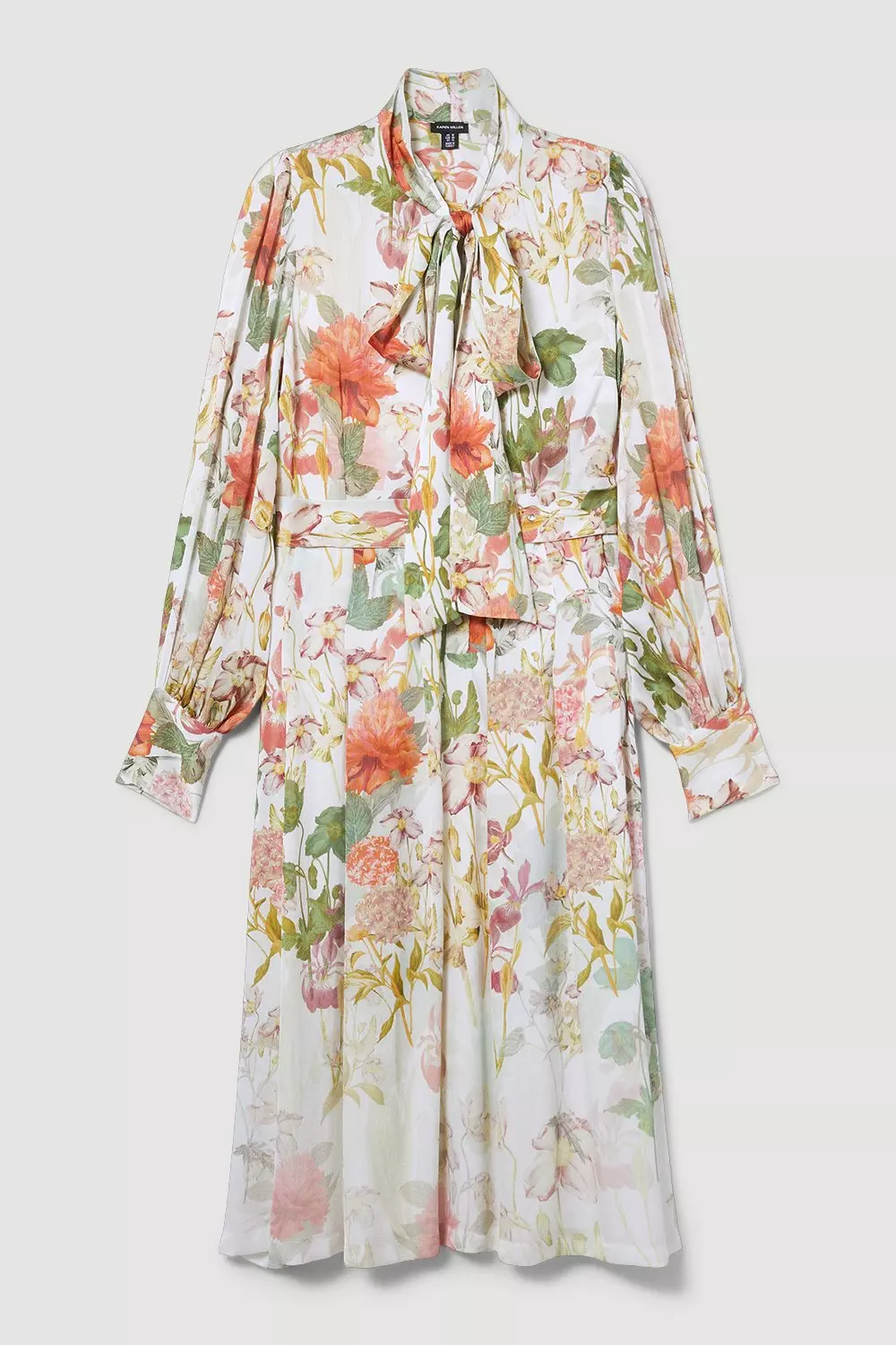 Plus Size Lydia Millen Crinkle Chiffon Floral Midi Dress