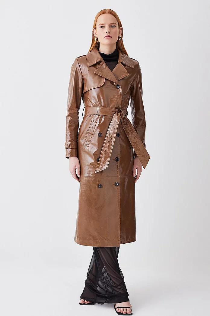 Patent Leather Trench Coat | Karen Millen Patent Leather Trench Coat | Karen Millen