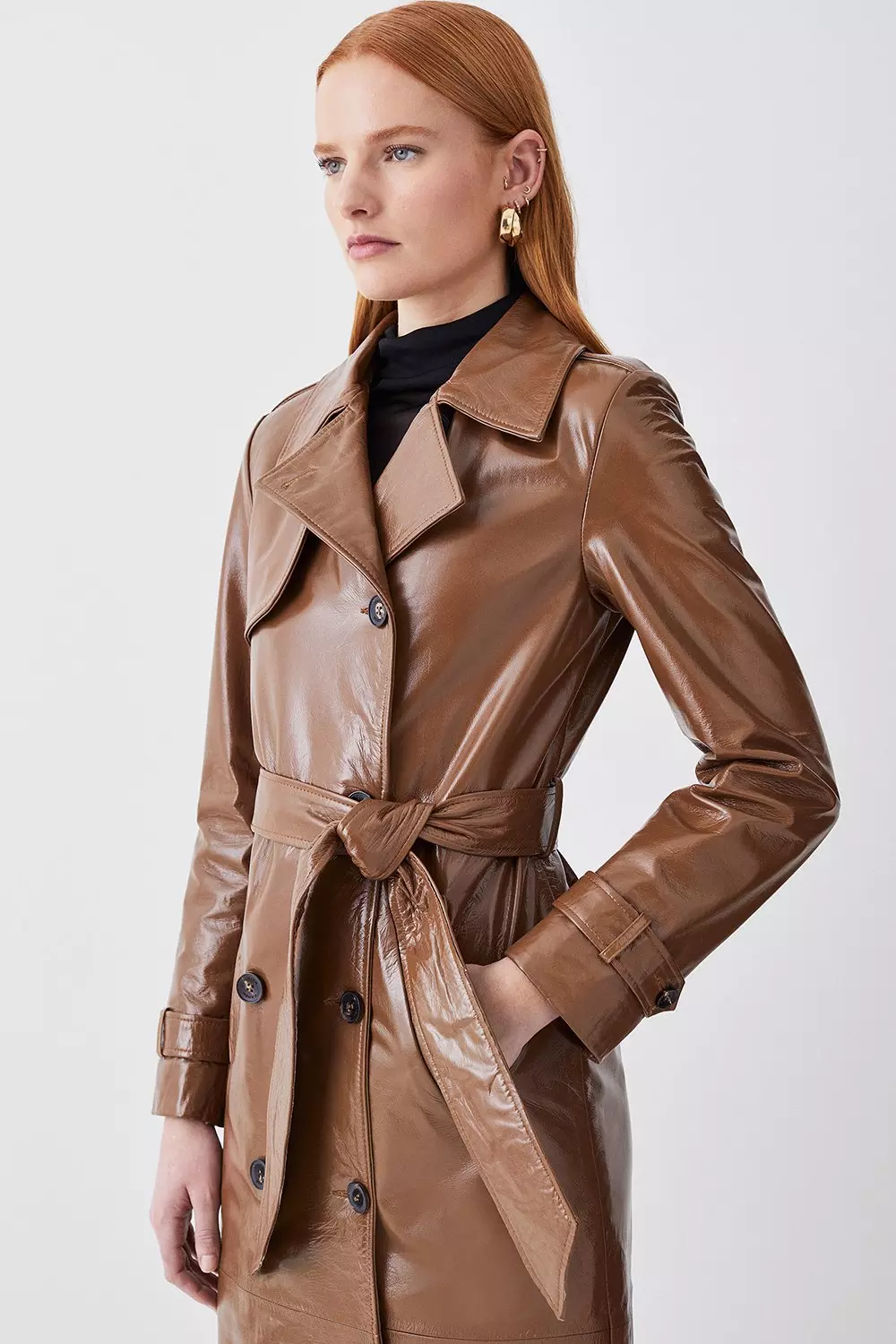 Patent Leather Trench Coat Karen Millen