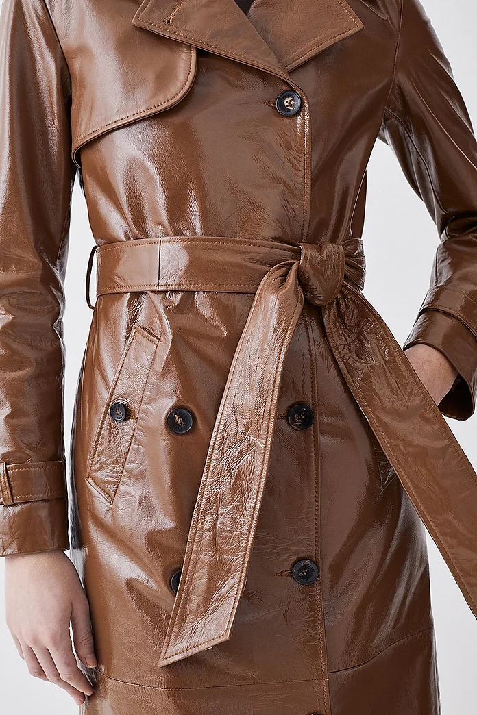Patent Leather Trench Coat | Karen Millen Patent Leather Trench Coat | Karen Millen
