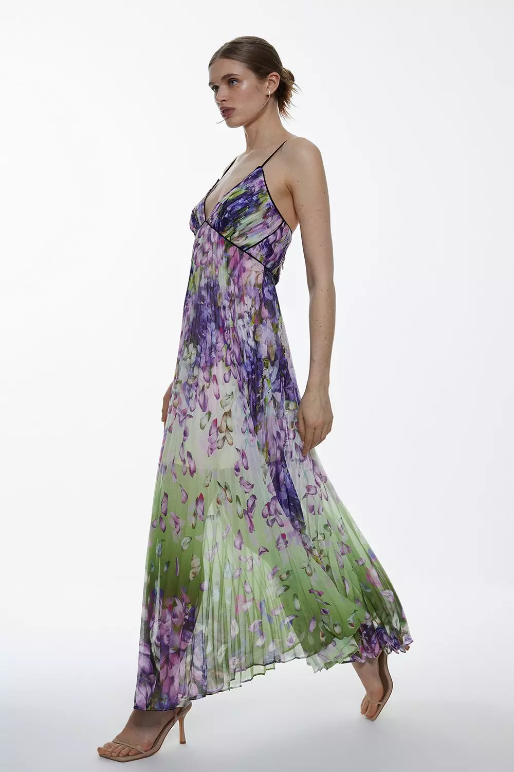 【Karen Millen】フローラル オーガンジーホルターネック ドレス bkk18752_purple_xl?pdp.template