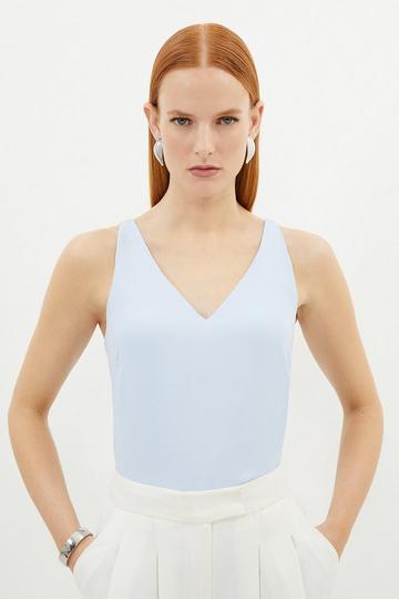 Blue Georgette Woven Cami Top