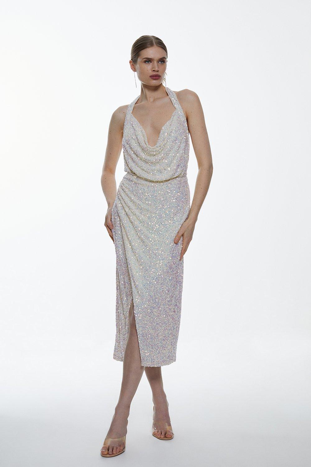 Karen millen sequin midi dress hotsell