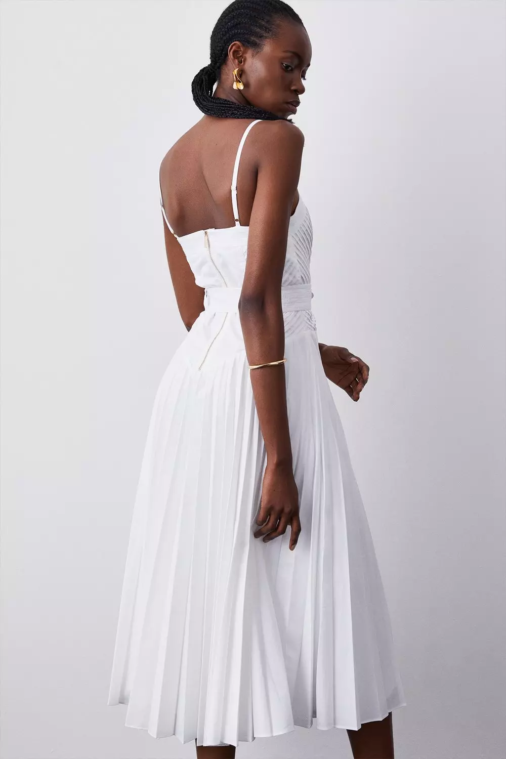 Karen Millen コンパクト ストレッチ ディテール ミディドレス Chain Strap Midi Dress | Karen Millen