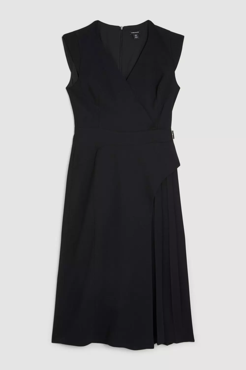 Tailored Military Pleat Midi Dress | Karen Millen