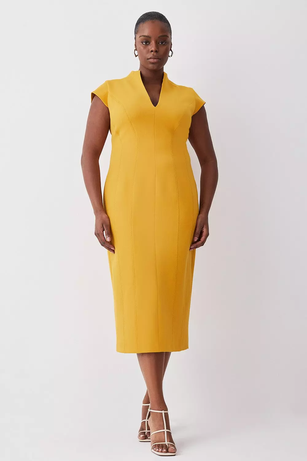 Karen millen yellow peplum dress hotsell