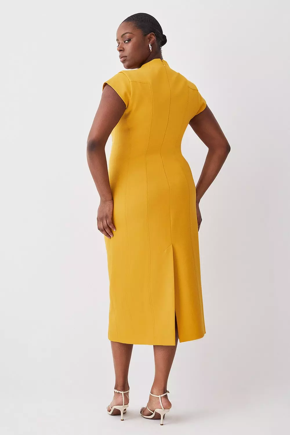 Plus Structured Crepe Forever Midi Dress | Karen Millen