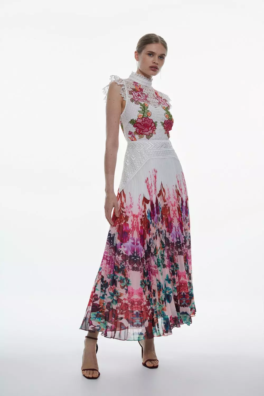◆Karen Millen◆Guipure Lace Mirrored Floral◆ミディドレス◆ ◇Karen Millen◇Guipure Lace Mirrored Floral◇ミディドレス◇