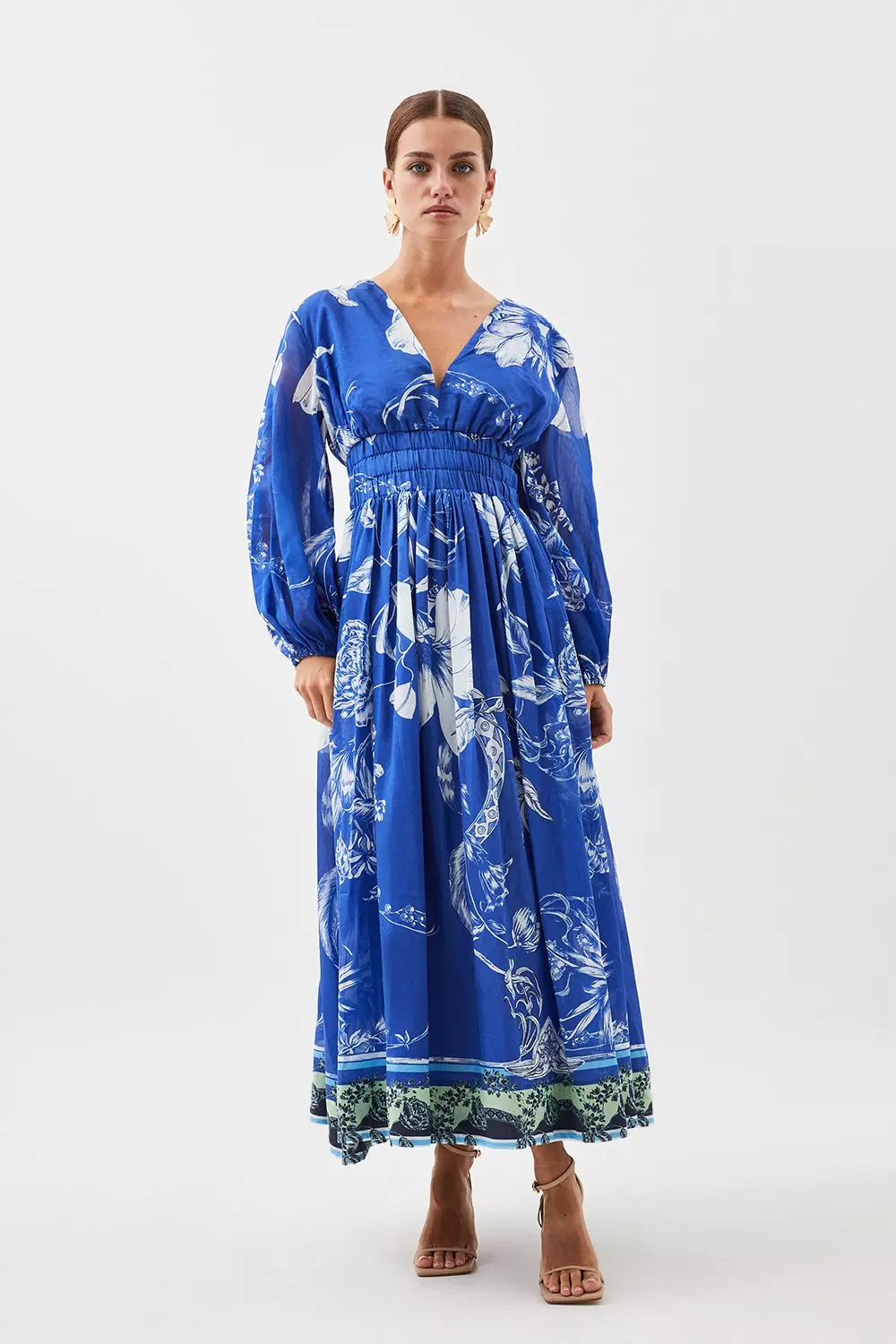★Karen Millen Baby Blueプロムストラッピー 魅惑的マキシ★ KAREN MILLEN Lydia Millen x Karen Millen - Taffeta One
