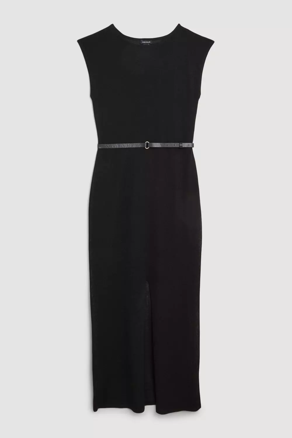 Viscose Blend Slash Neck Lightweight Summer Knit Midi Dress