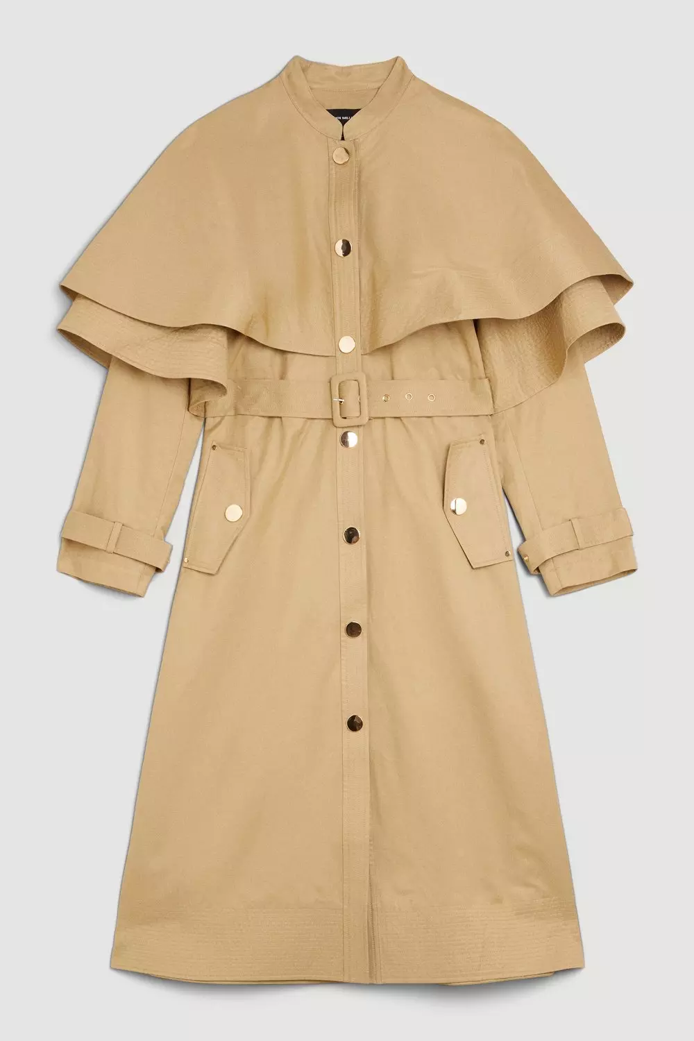 Layered Storm Flap Belted Trench Coat | Karen Millen