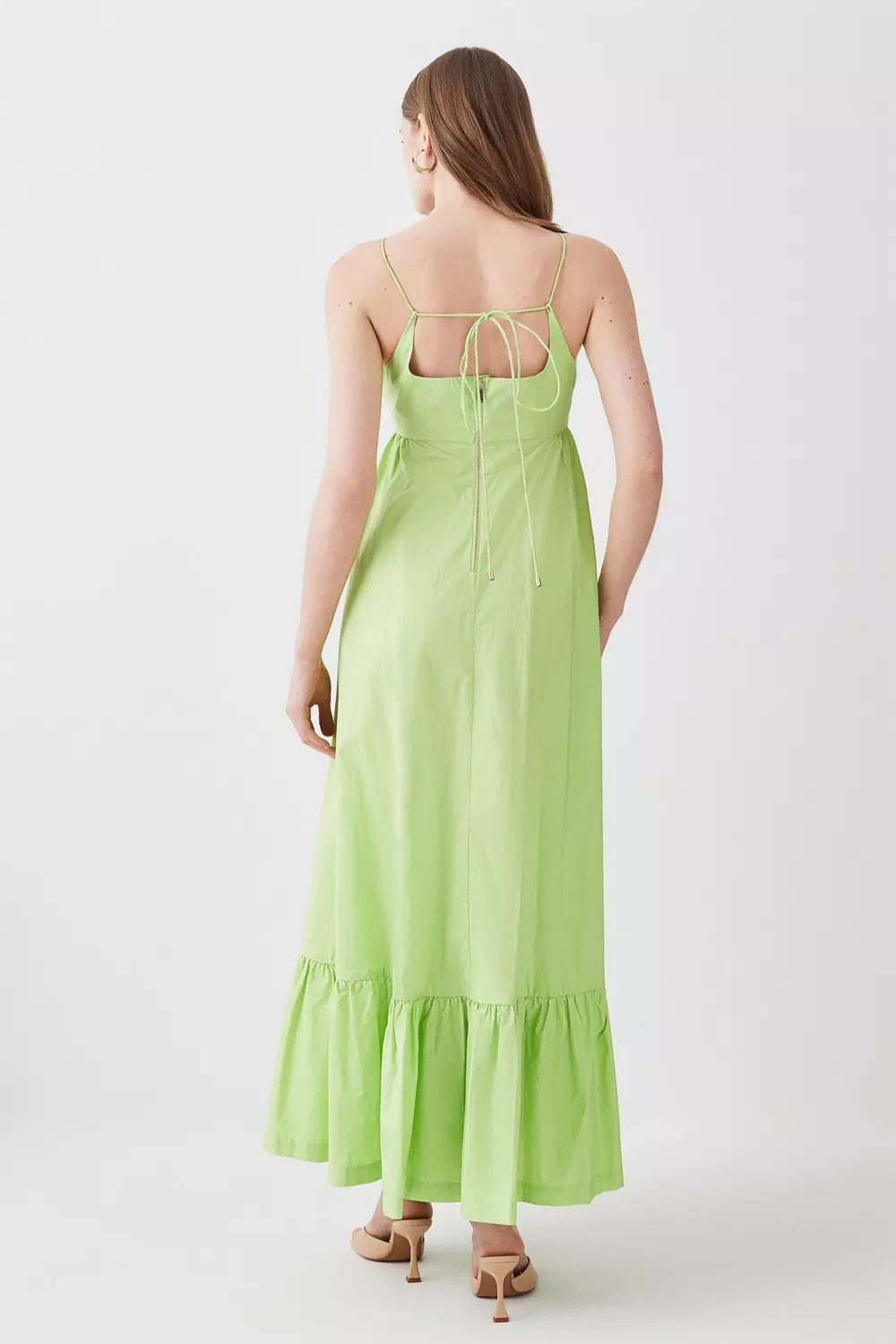 Cotton Topstitch Strappy Maxi Dress alternative image