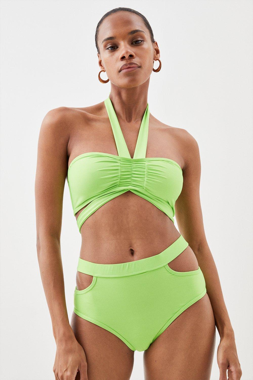 Green Cut Out Bikini Bottoms