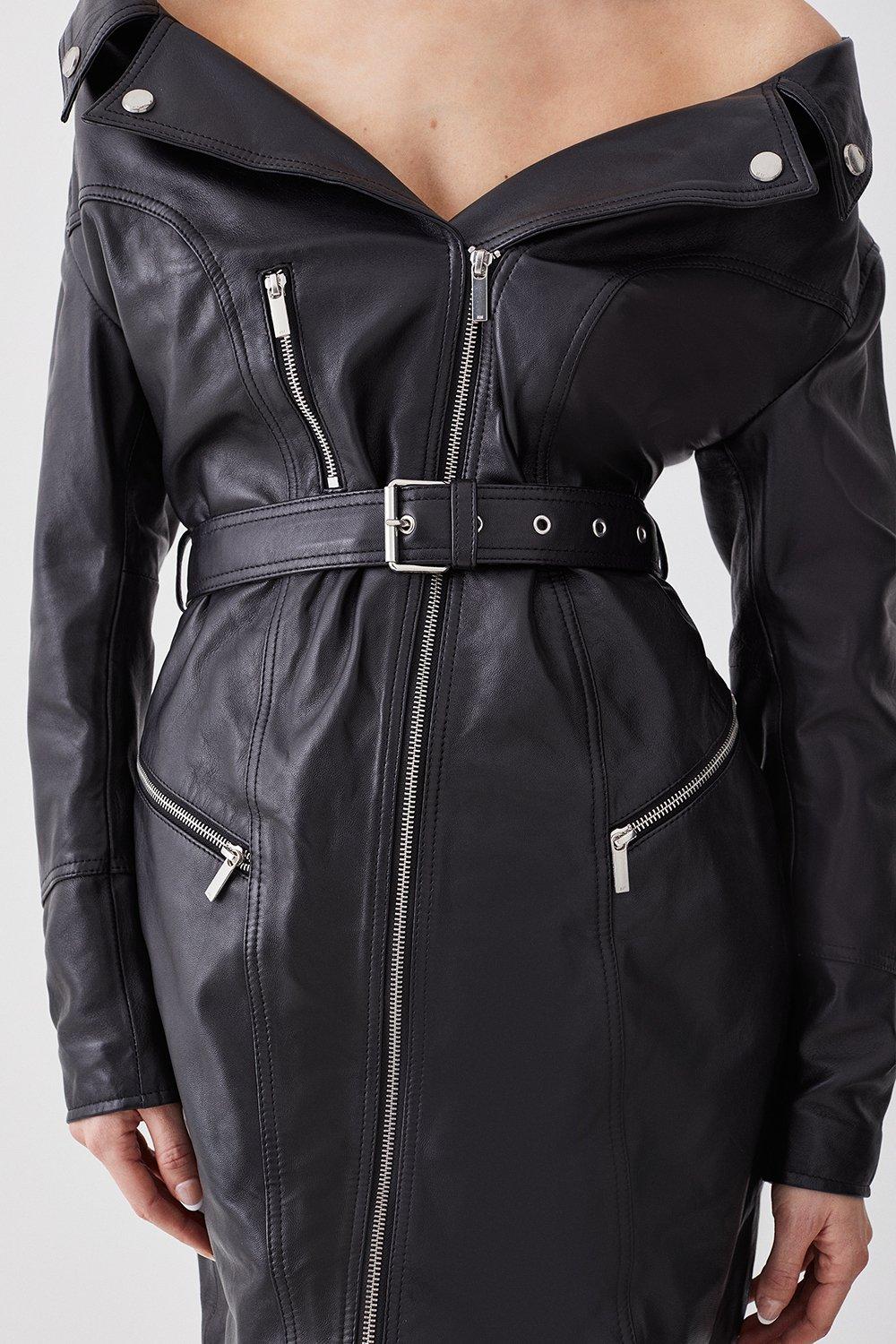 Leather blazer minidress