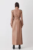 Leather Maxi Trench Coat | Karen Millen Leather Maxi Trench Coat | Karen Millen