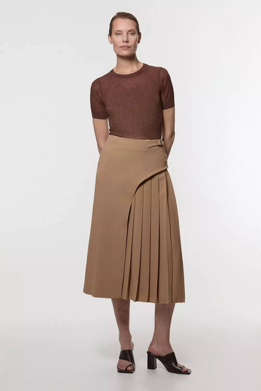 ◆MISEKI SEOUL◆ Side bow pleats midi skirt CHECK MSK251SK04 MUSINSA | MISEKI SEOUL Side bow pleats midi skirt CHECK