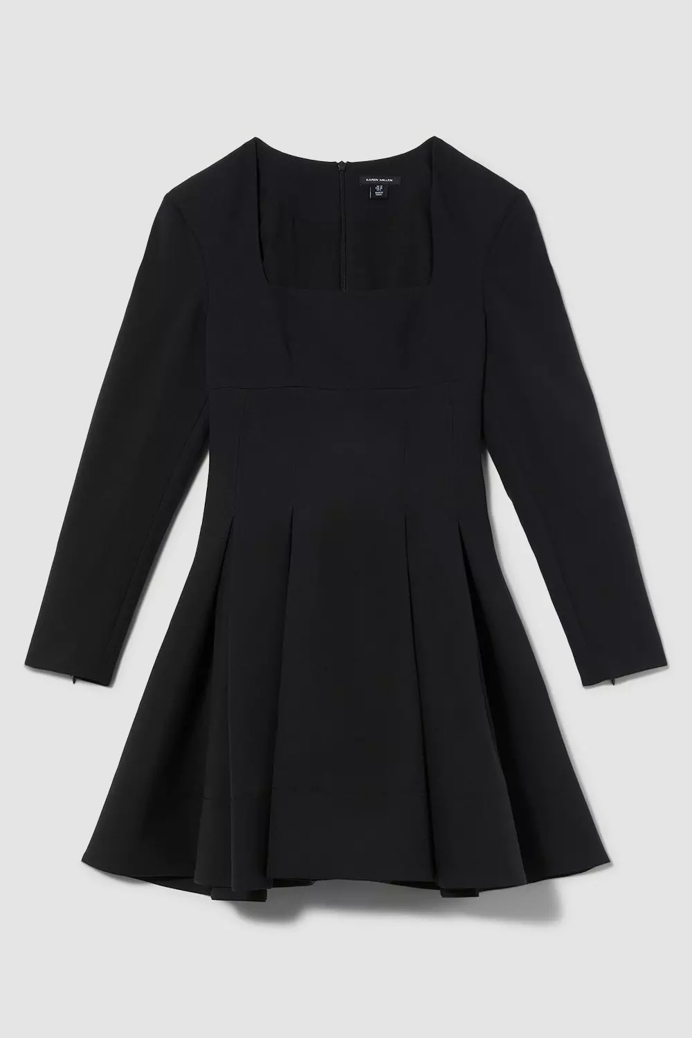 Tailored Long Sleeve Pleated Full Skirt Mini Dress Karen Millen