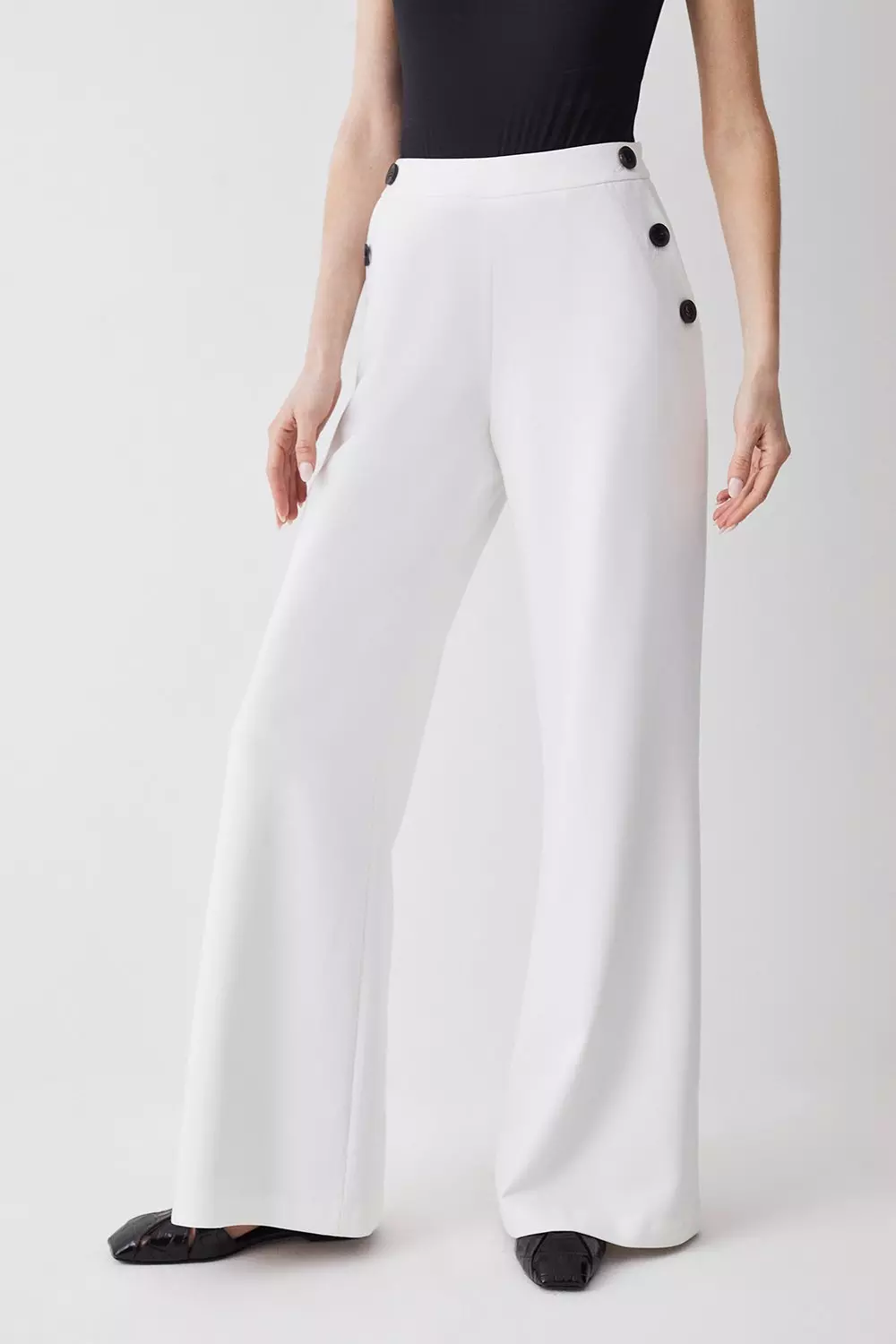 Karen Millen◆ ストレッチ コントラスト スラックス bkk14591_black_xl?$