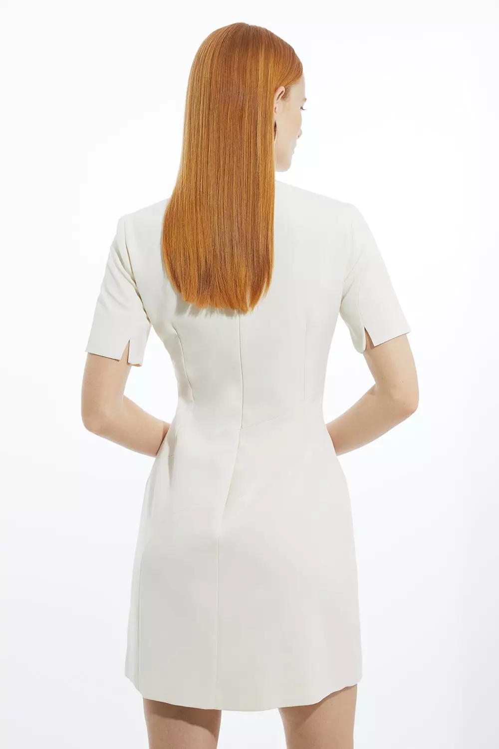 Pleated front dress sale