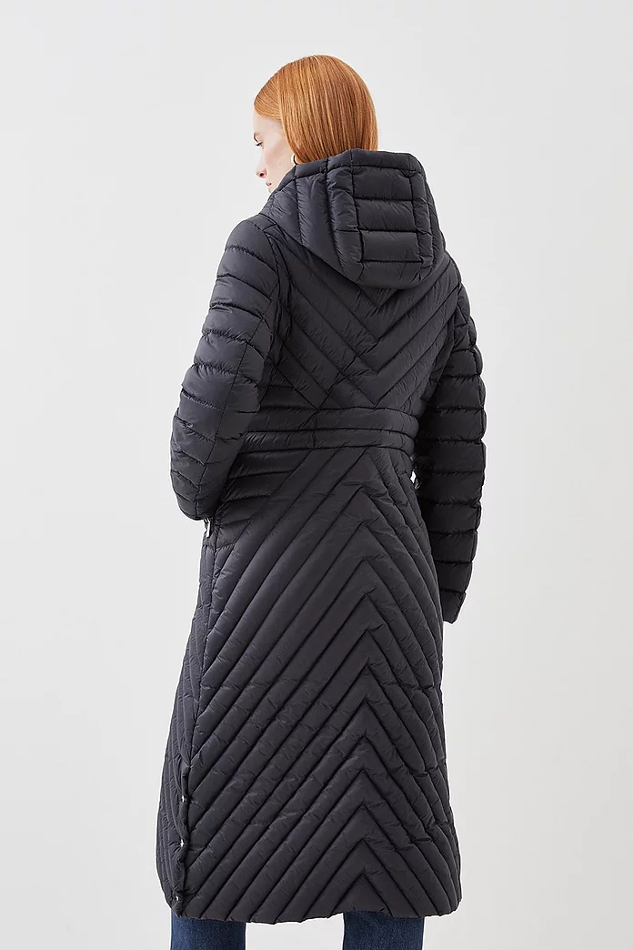 Real Down Packable Knee Length Coat | Karen Millen Real Down Packable Knee Length Coat | Karen Millen