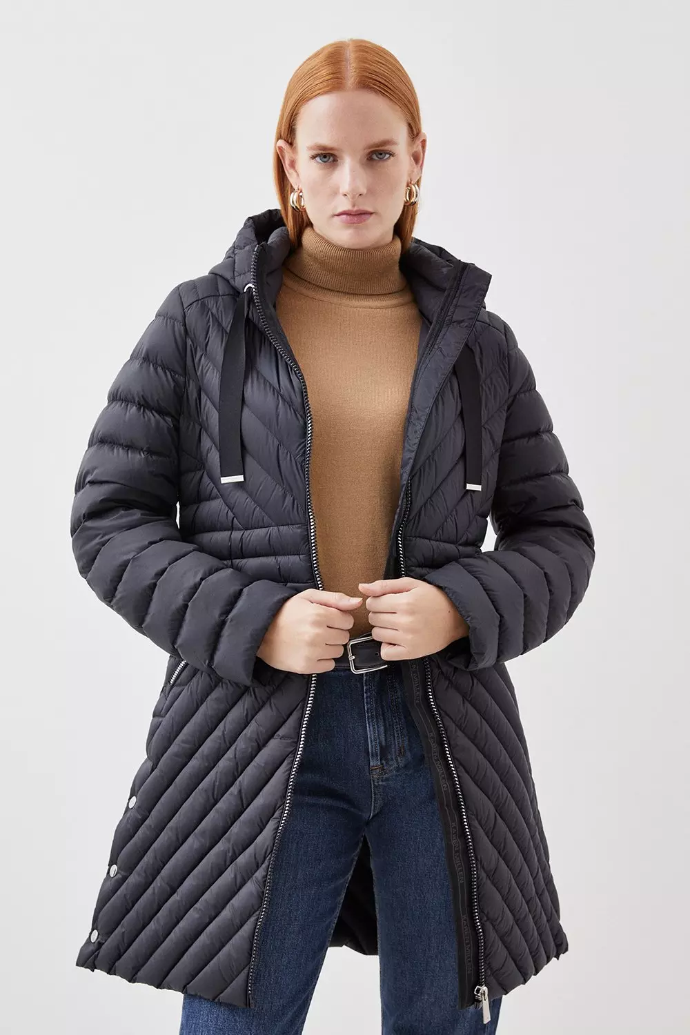Black Petite Real Down Packable  Coat alternative image