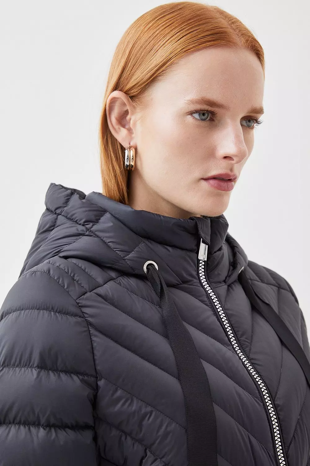 Black Petite Real Down Packable  Coat alternative image