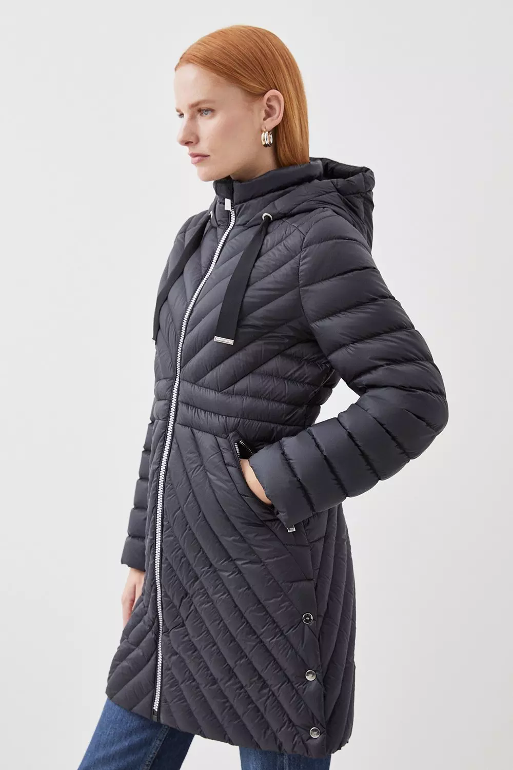 Black Petite Real Down Packable  Coat alternative image