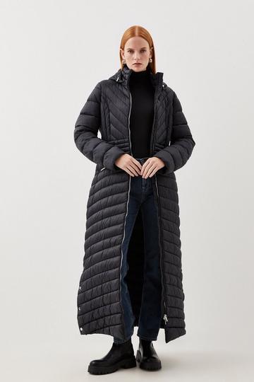 Tall Lightweight Packable Maxi Coat black