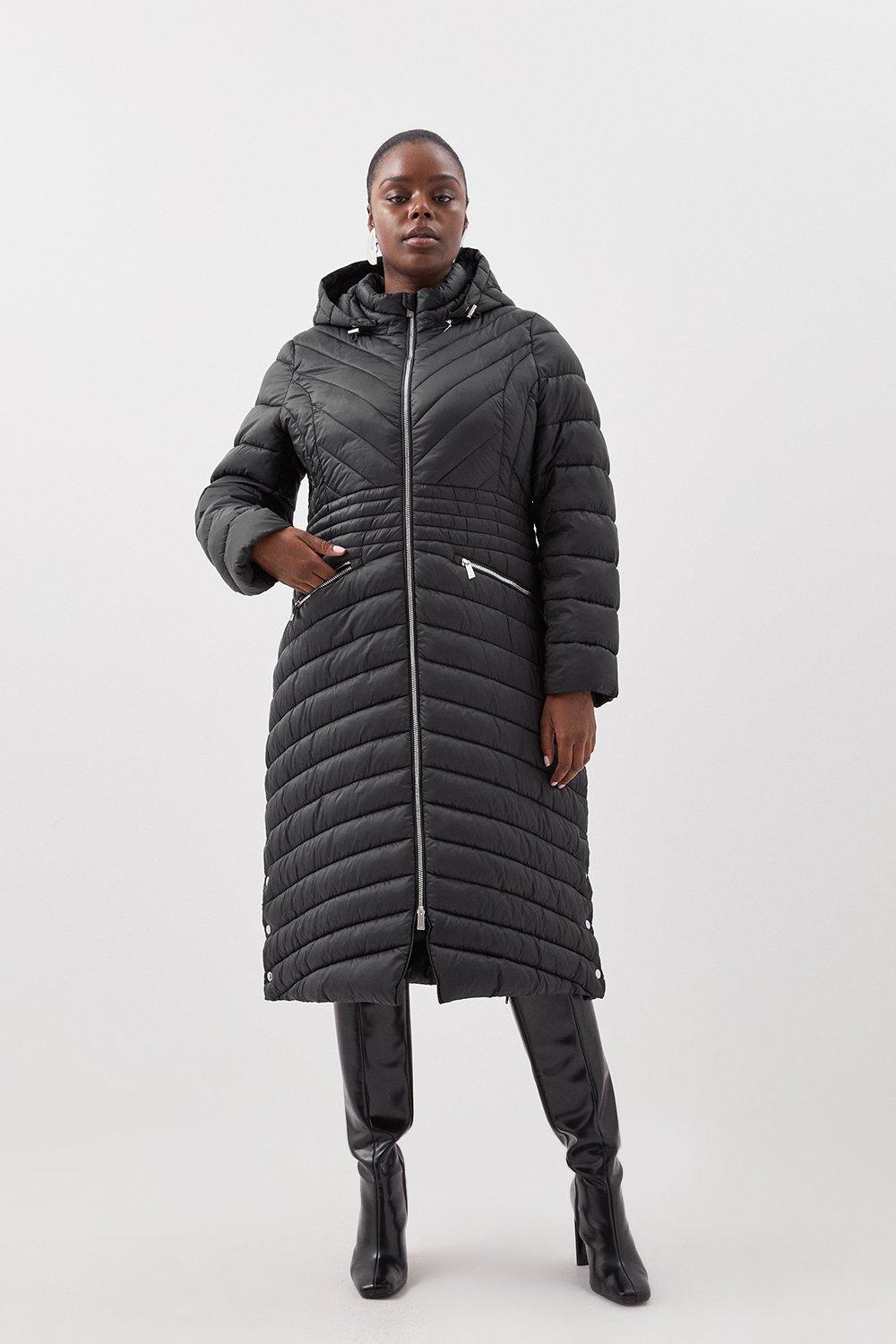 Plus size long puffer coat on sale