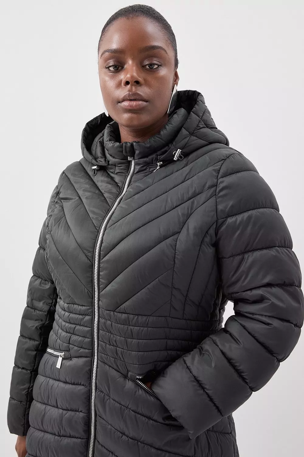 Plus size lightweight padded jacket on sale