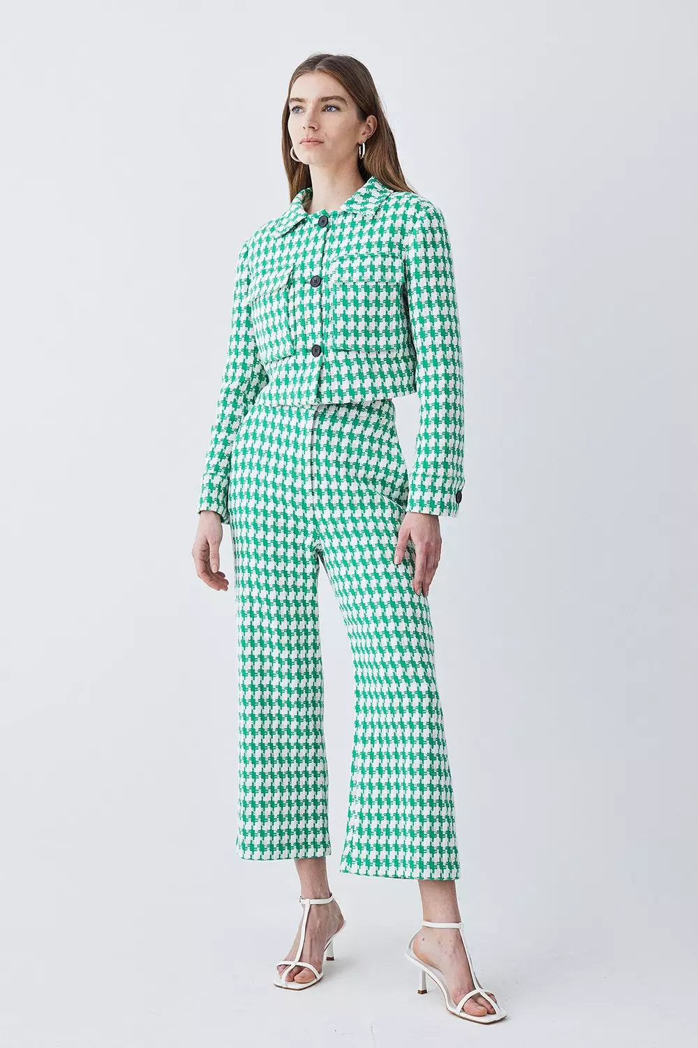 Petite checked trousers best sale