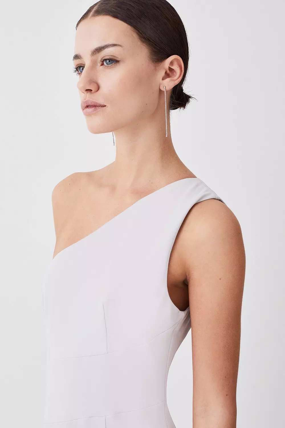 Tall One Shoulder Soft Tailored High Low Midi Dress Karen Millen