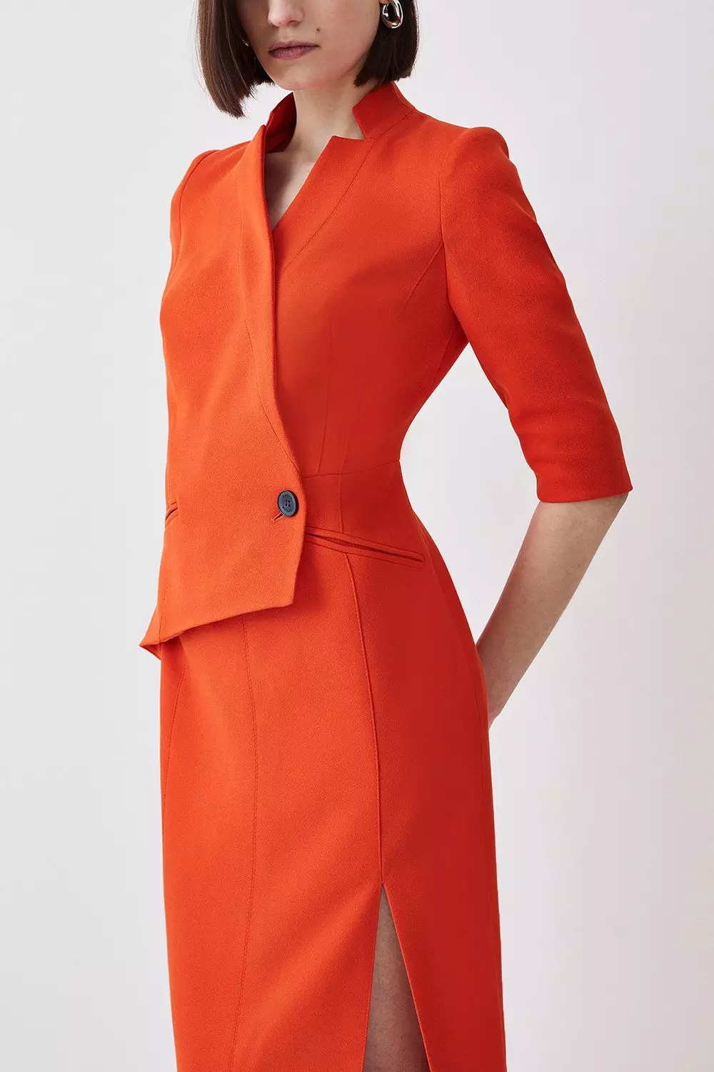 Karen millen orange midi dress best sale