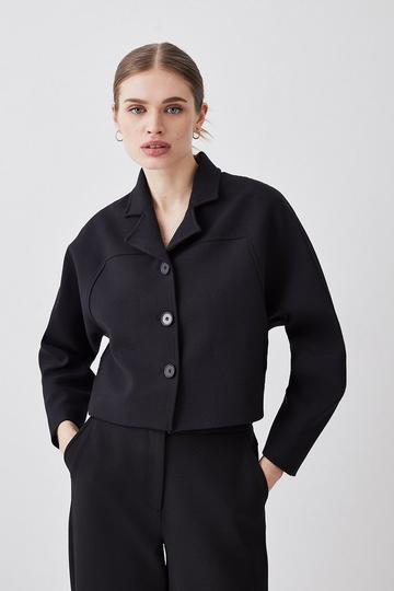 Compact Stretch Rounded Sleeve Jacket black