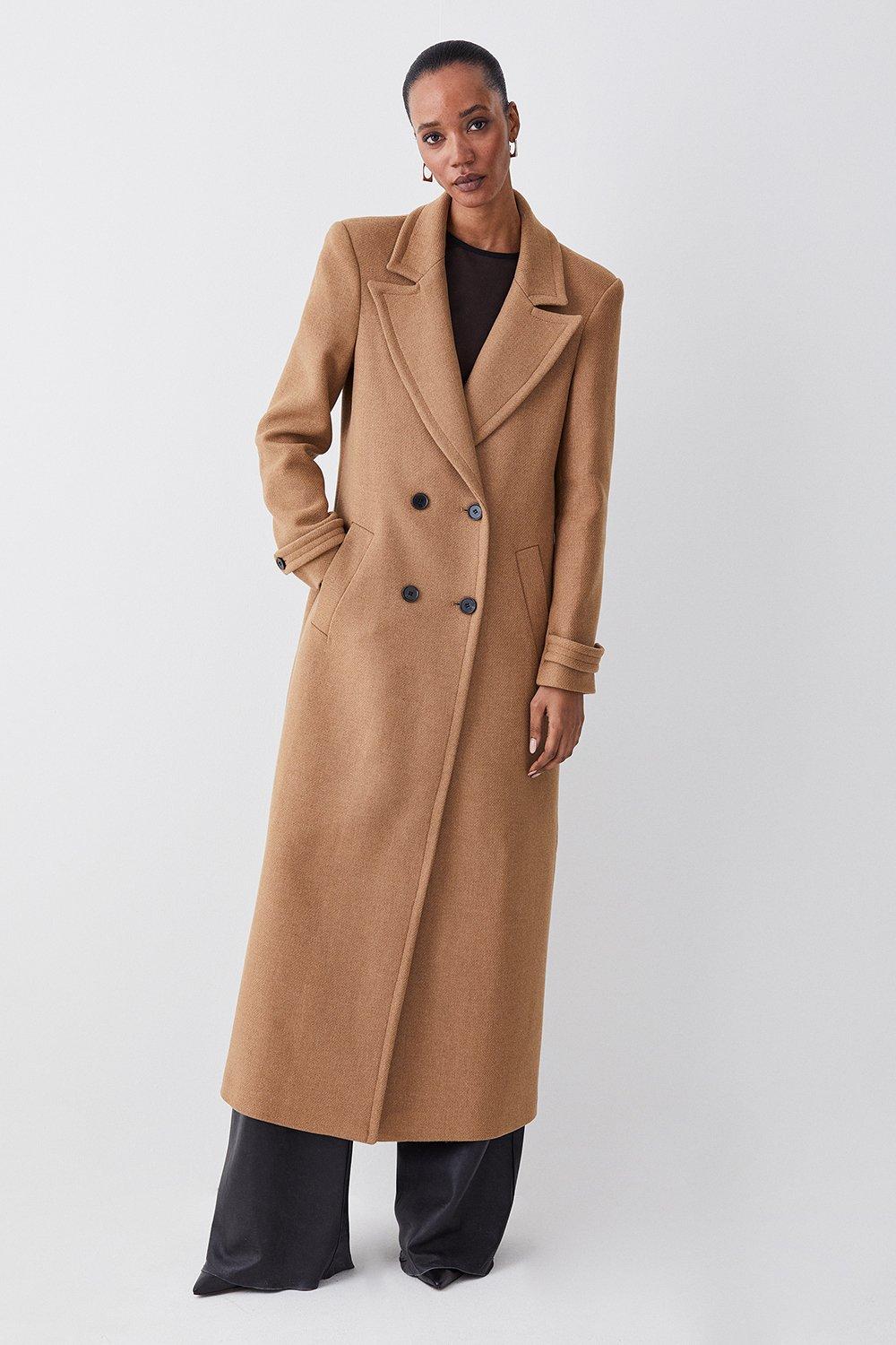 Double-breasted wool coat