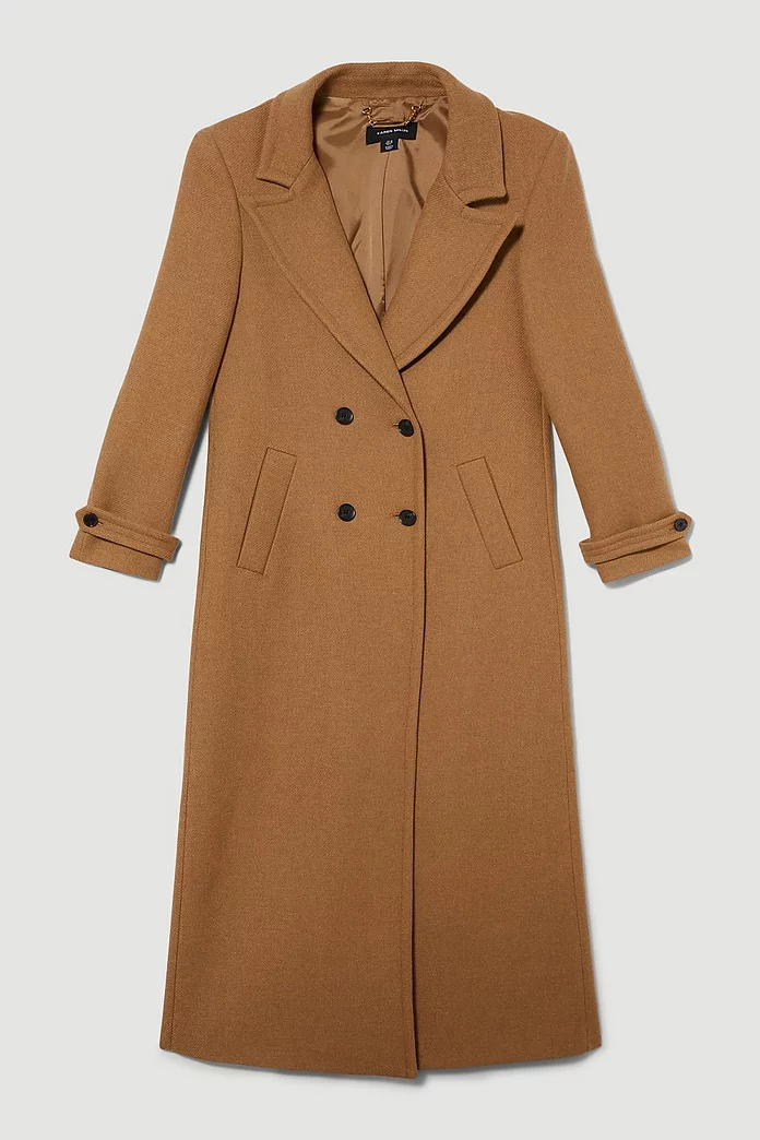 Italian Wool Double Breasted Maxi Coat | Karen Millen Italian Wool Double Breasted Maxi Coat | Karen Millen