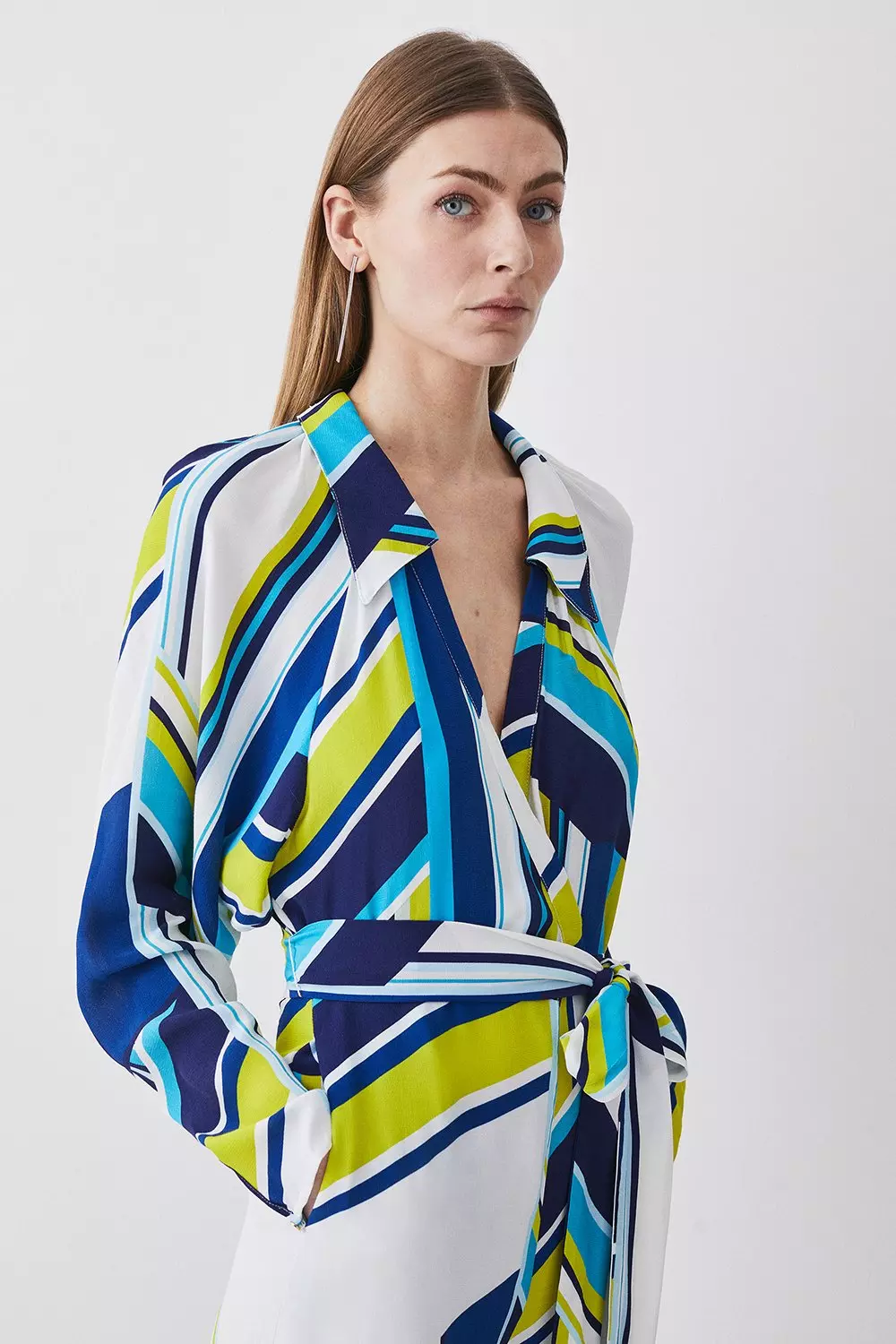 Striped belted jumpsuit deals