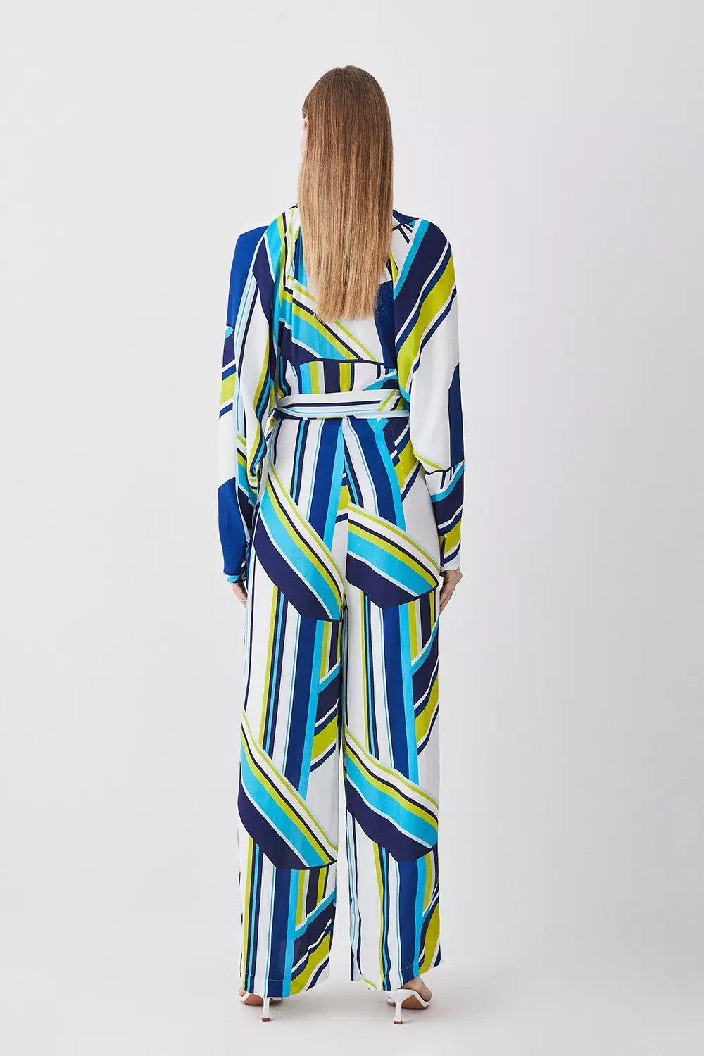 KAREN MILLEN 日本未入荷プチボイル花柄ボーダープレイスーツ ☆Karen Millen☆プチボイル花柄ボーダープリントプレイスーツ