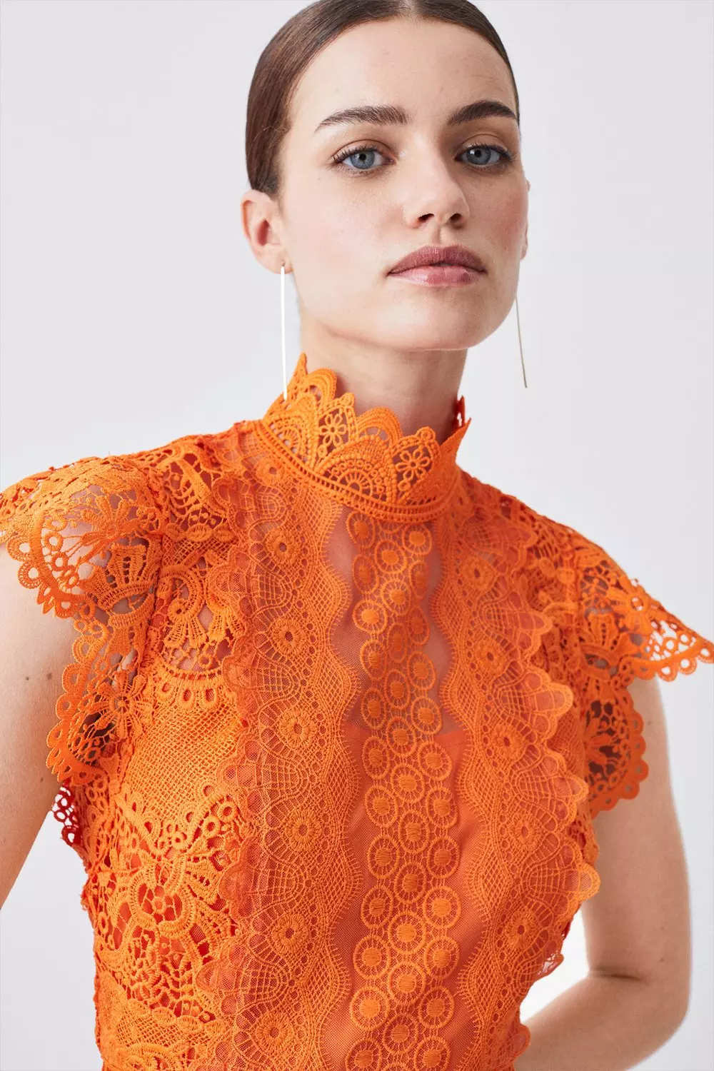 ◆Karen Millen◆Guipure Lace Mirrored Floral◆ミディドレス◆ ◇Karen Millen◇Guipure Lace Mirrored Floral◇ミディドレス◇