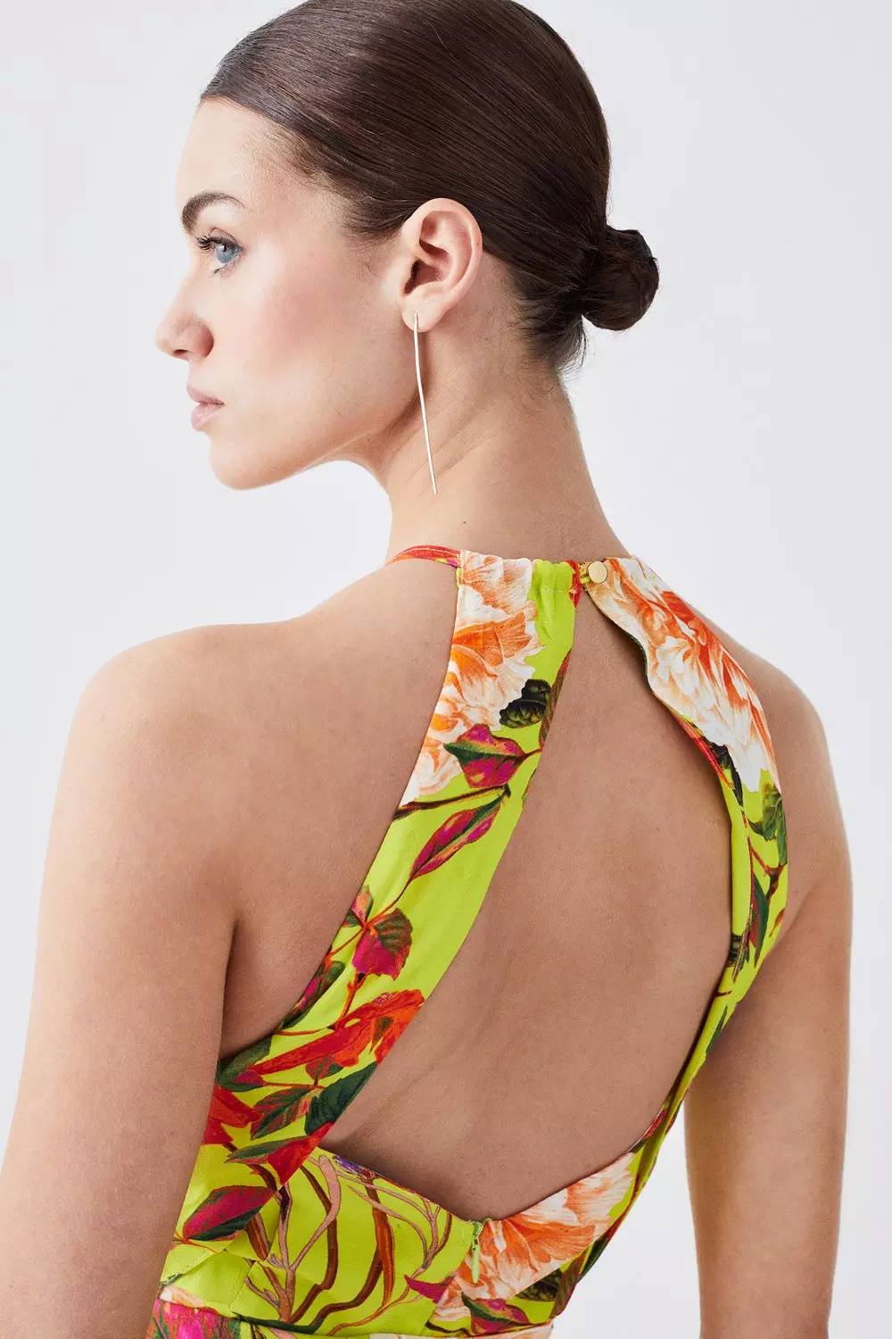 Petite Summer Botanical Halterneck Jumpsuit | Karen Millen