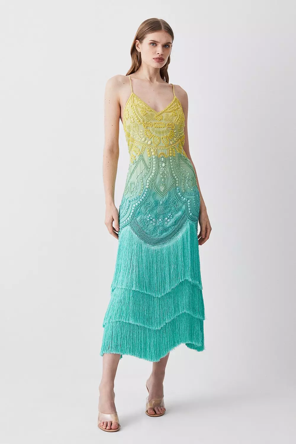 ◆KAREN MILLEN◆ Amelia Grahamテーラードカラーブロックドレス Amelia Graham Plus Size Soft Tailored Colour Block Printed