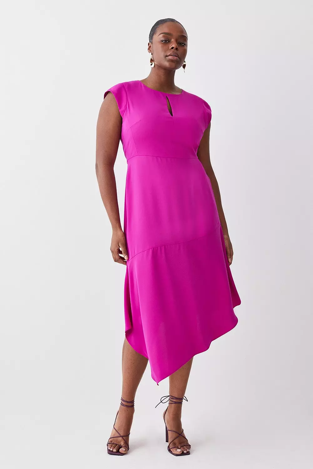Cap sleeve high low dress hot sale