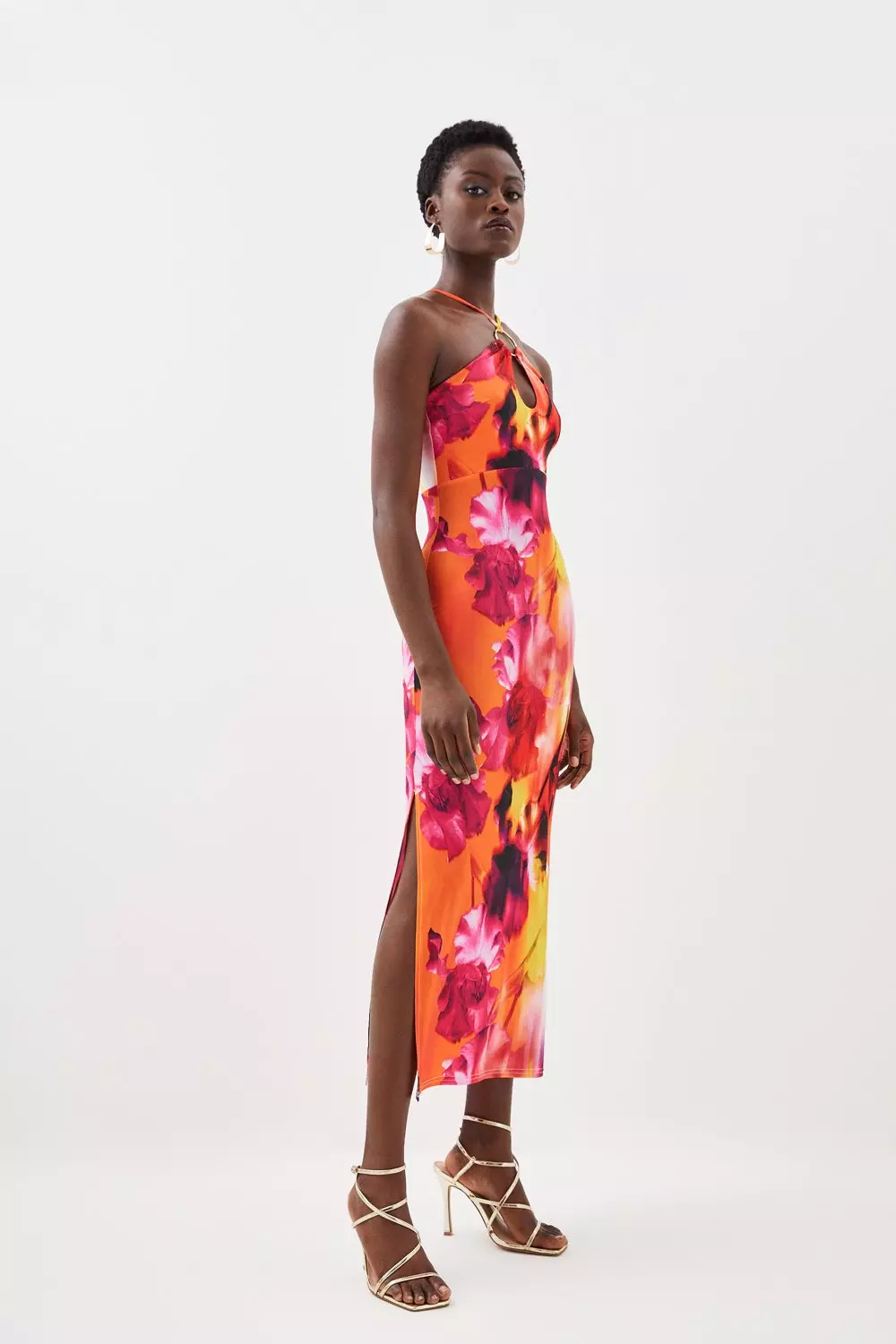 安心追跡【KAREN MILLEN】フローラルプリントジャージードレス 安心追跡【KAREN MILLEN】フローラルプリントジャージードレス