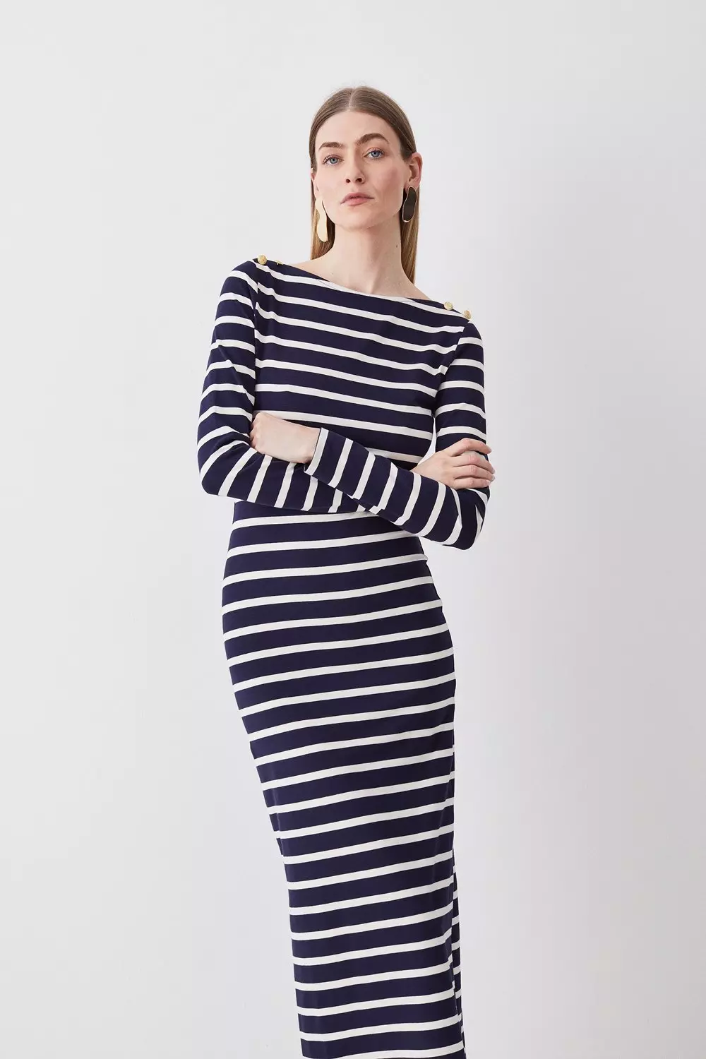 Karen millen stripe dress best sale