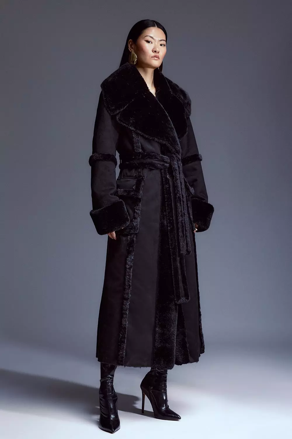 Karen millen faux fur coat on sale