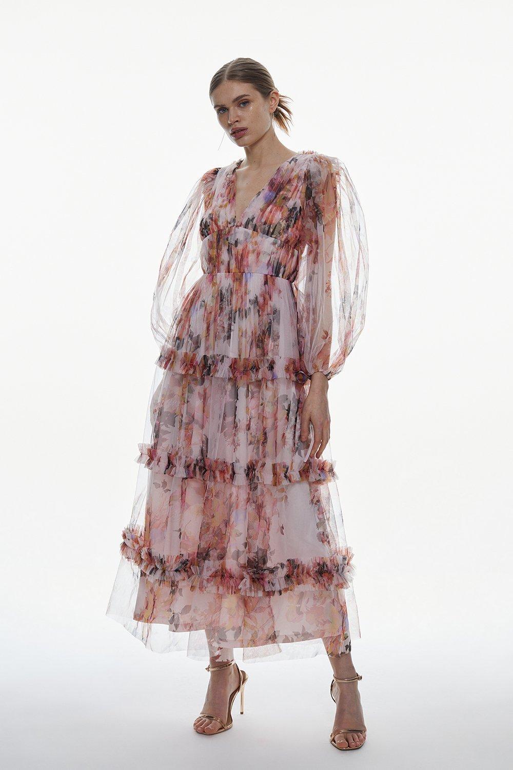 Floral tulle dress best sale