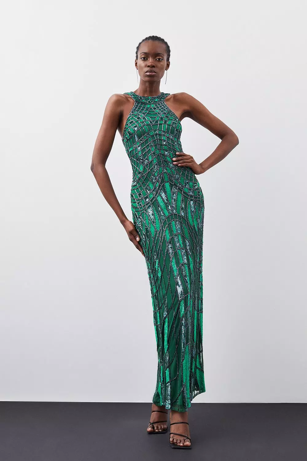 Karen millen green sequin dress best sale