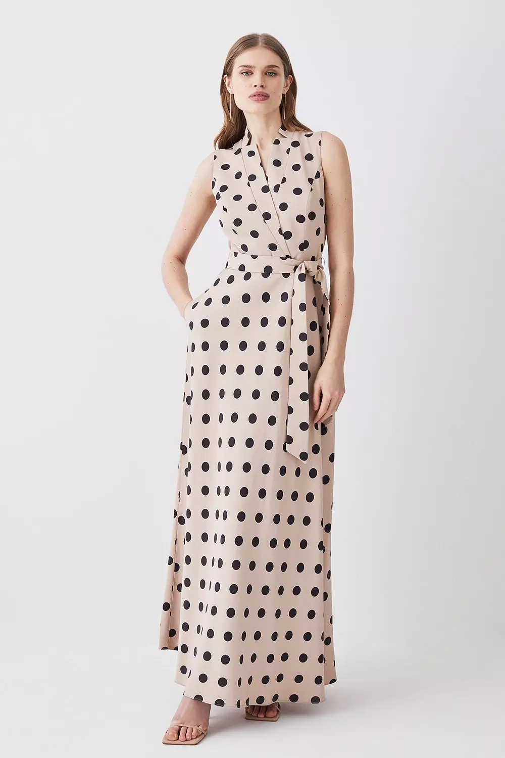 KAREN MILLEN ミディドレス 花柄 サテン Uネック 長袖 bkk13239_floral_xl?pdp.template